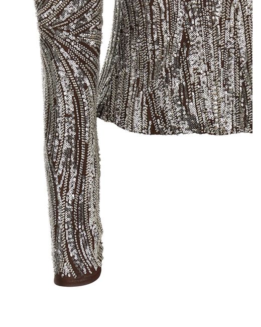 Rabanne Gray Sequin Top