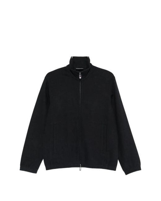 Emporio Armani Black Zipped Sweatshirt for men