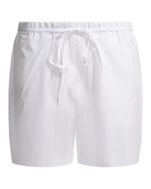Loulou de Saison White Cotton Shorts