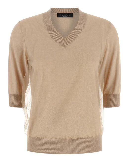 Fabiana Filippi Natural Double Layer Sweater