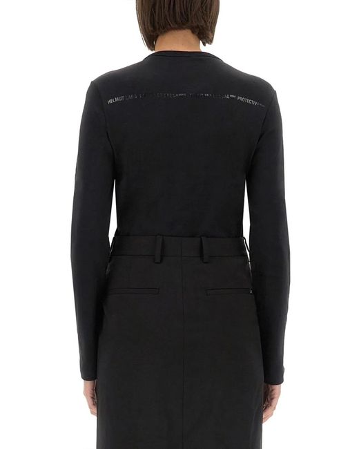 Helmut Lang Black Slim Fit T-Shirt With Logo