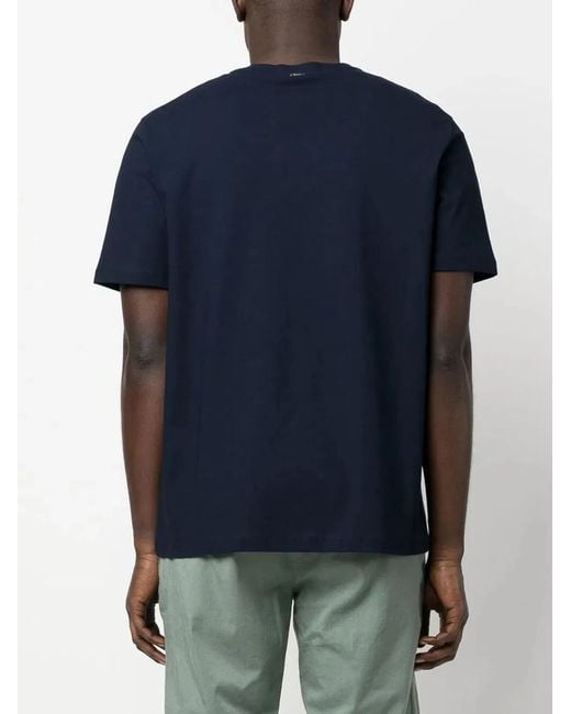 Herno Blue Crepe De Chine T-Shirt for men