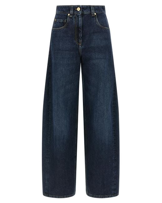 Brunello Cucinelli Blue 'Wide Barrel Full Lenght' Jeans