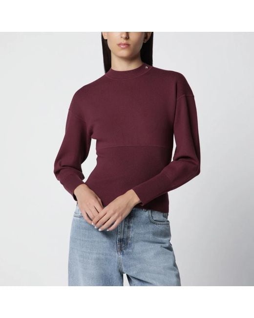 Anine Bing Purple Viscose-Blend Knit Sweater