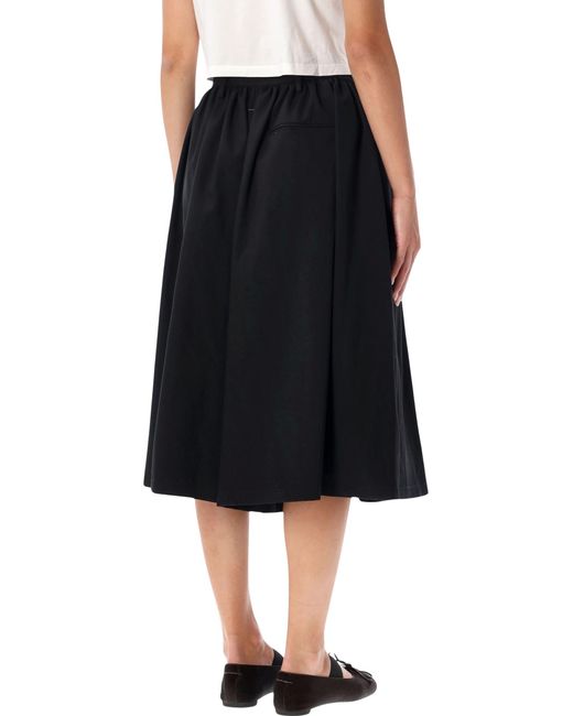 MM6 by Maison Margiela Black Wide Bermuda Skirt