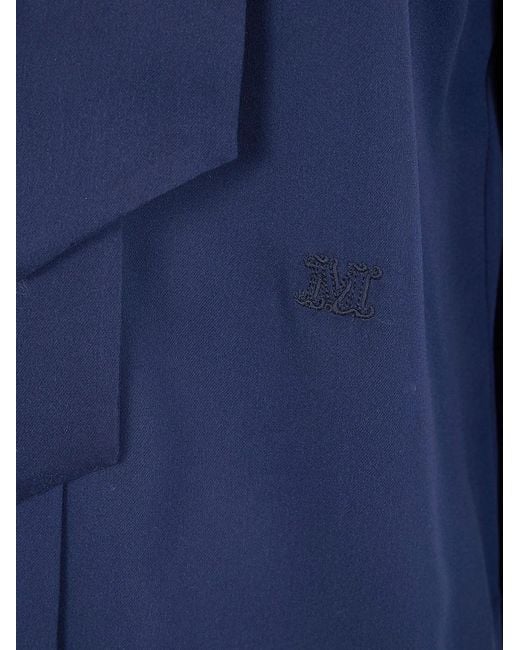 Max Mara Blue "Mxmcolmo" Silk Scarf Shirt