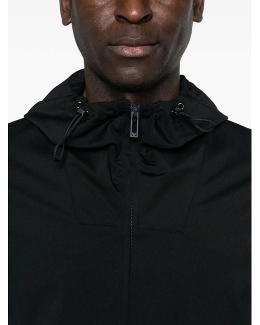 Emporio Armani Black Nylon Hooded Jacket for men