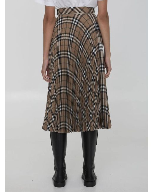 Burberry Natural Embroidered Polyester Blend Skirt