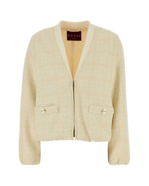 Gucci Natural Ivory Tweed Jacket