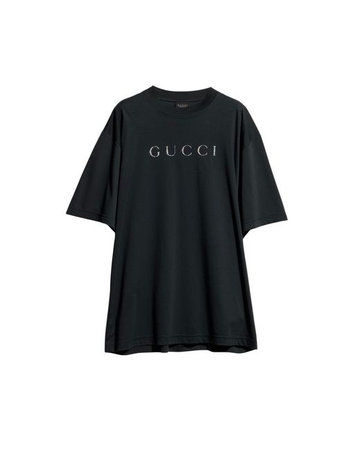 Gucci Black Cotton Jersey T-Shirt With Print