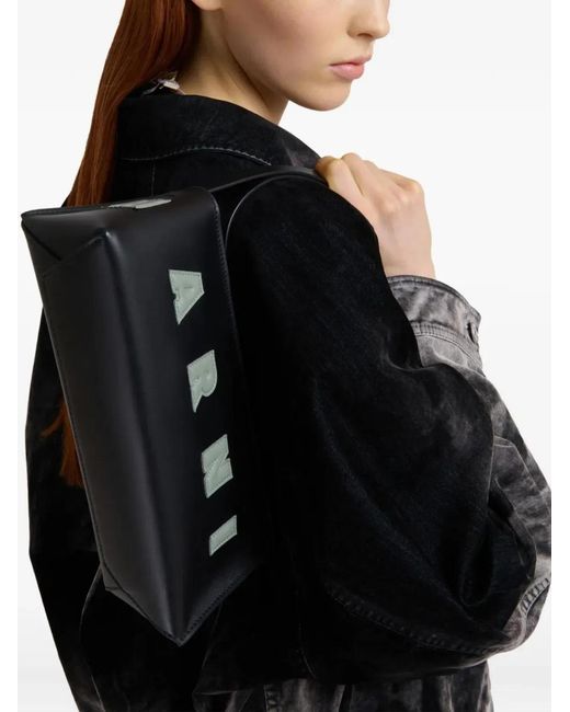 Marni Black Logo-Appliqué Shoulder Bag