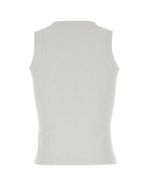 Off-White c/o Virgil Abloh White Off Off Stamp Rib Round Tank Top