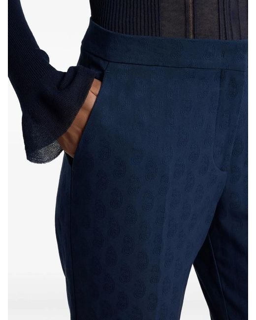Etro Blue Cotton Elastane Pants