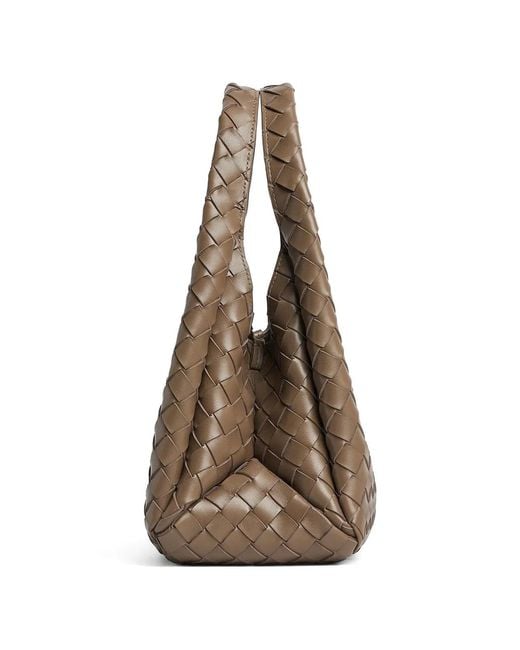 Bottega Veneta Brown Small Campana Intrecciato Shoulder Bag