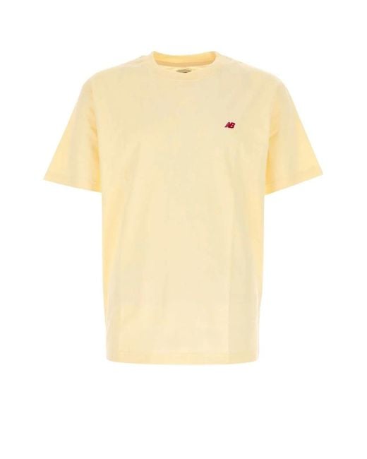 New Balance Yellow Cotton T-Shirt for men