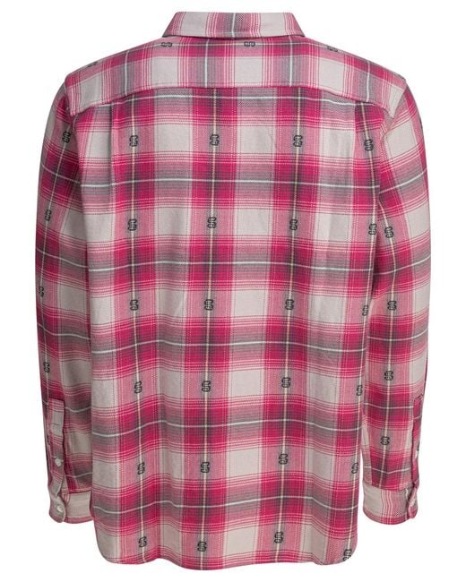 Stussy Pink Stussy Motif Plaid Shirt for men