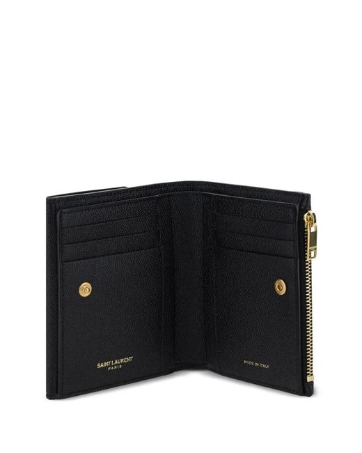 Saint Laurent Black Uptown Compact Wallet
