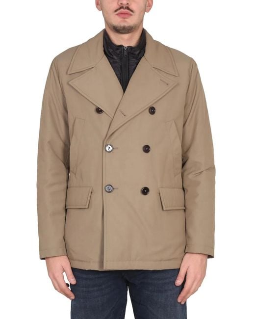 Fay Natural "Peacot Double Front" Coat for men