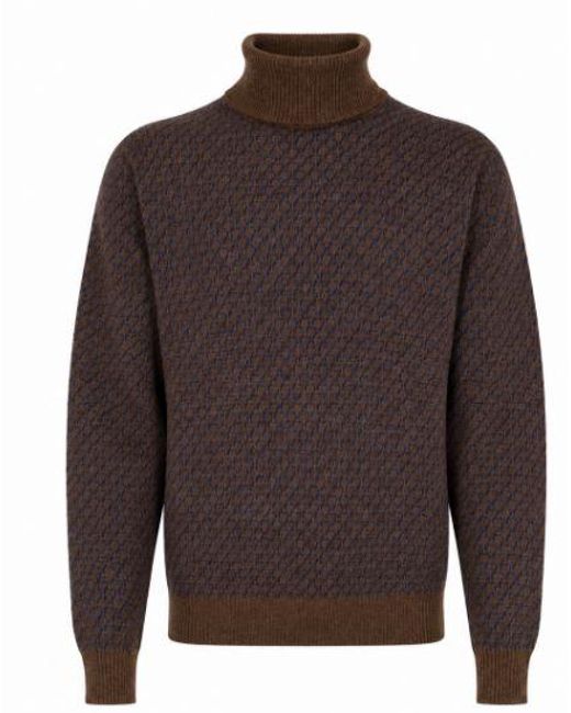 Manuel Ritz Brown Dark Wool Acrylic Sweater for men
