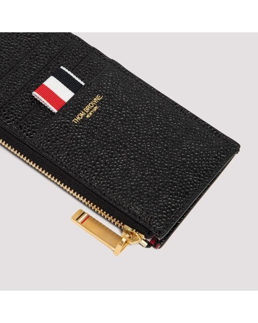 Thom Browne Black Leather Coin Purse