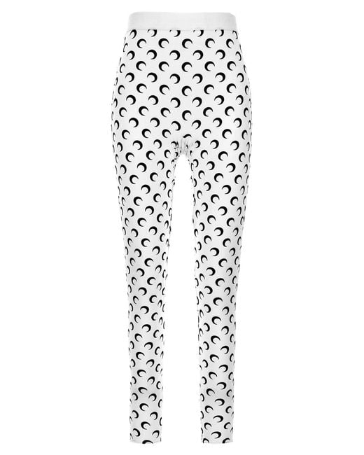 MARINE SERRE White 'Moon Printed Jersey' Leggings