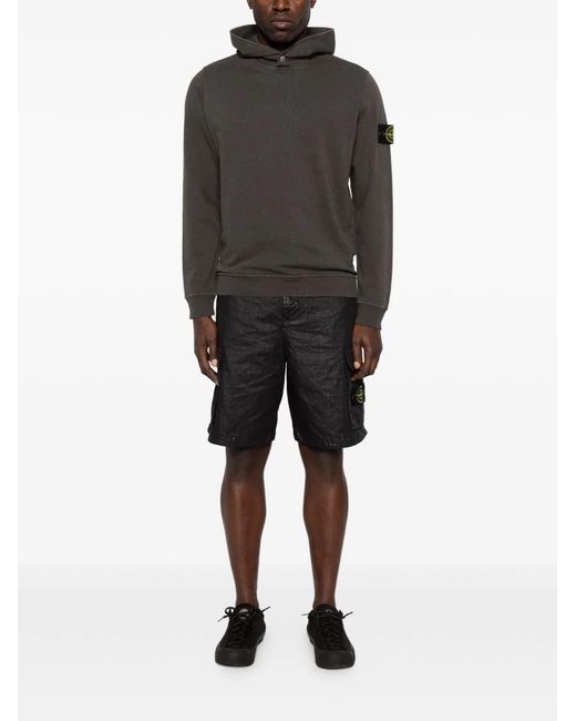 Stone Island Gray Logo Detail Hooded for men