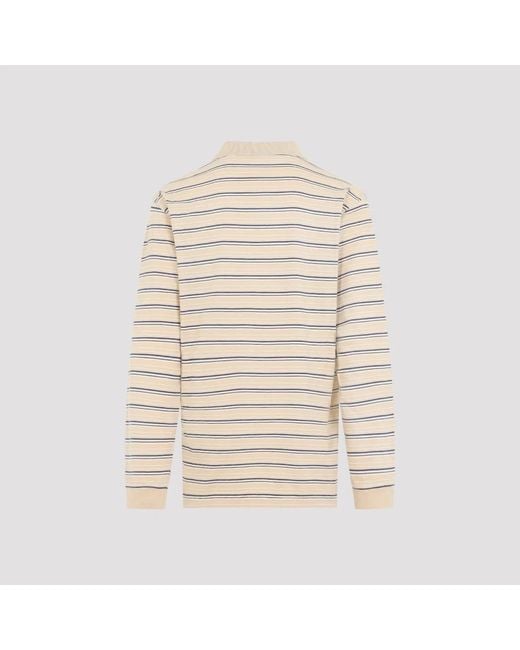 Prada White Deserto Royal Striped Piqué Polo for men