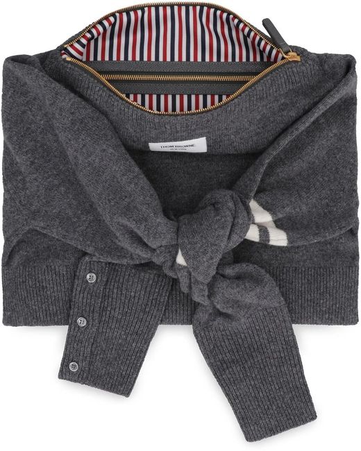Thom Browne Black Melange Wool Clutch