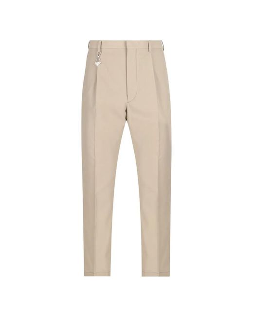 Prada Natural Cotton Trousers for men