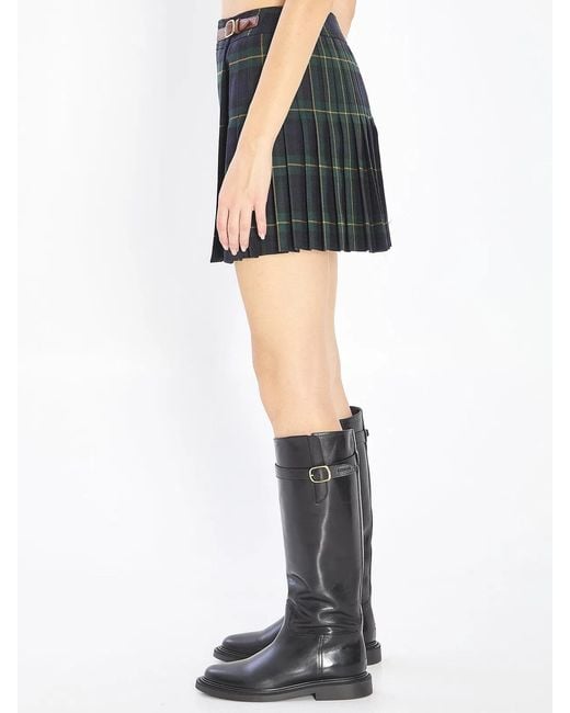 Céline Blue Wool Mini Skirt