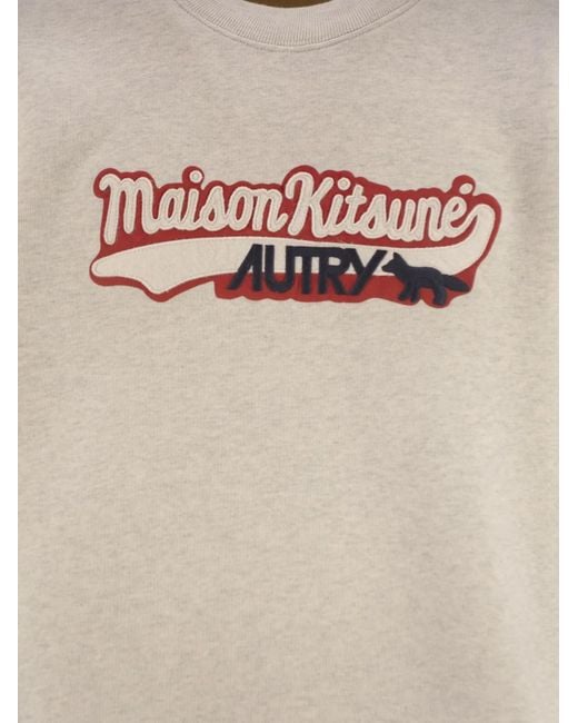 Autry X Maison Kitsune Gray Autry X Maison Kitsunè Logo Sweatshirt