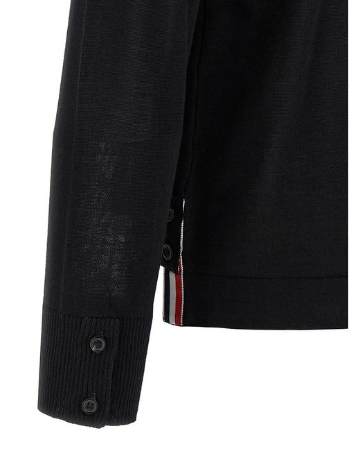 Thom Browne Black 'Button Down' Cardigan for men