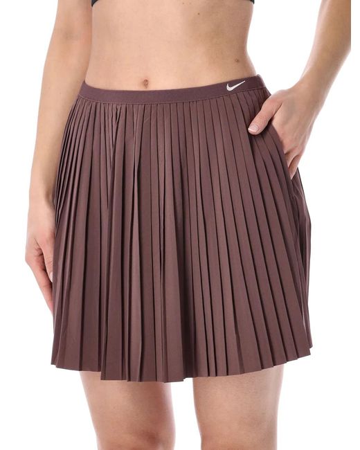 Nike Purple Pleated Mid-Rise Skirt