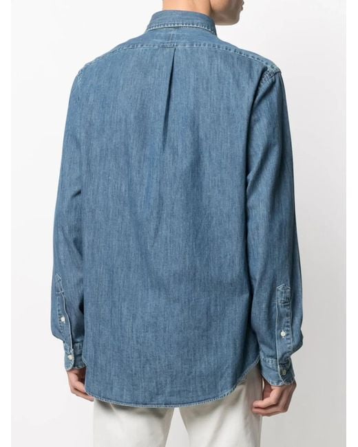 Polo Ralph Lauren Blue Custom-Fit Denim Shirt for men