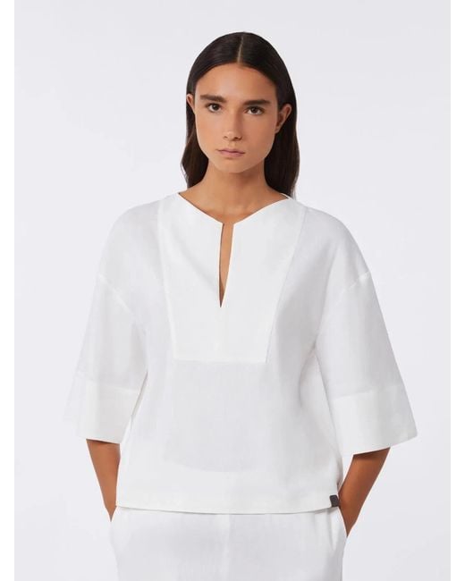 Max Mara White Mxpsospiro Blouse