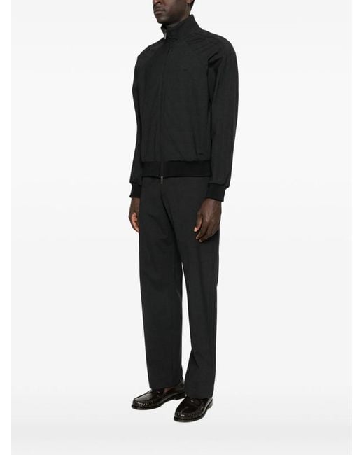 Emporio Armani Black Wool Blend Bomber Jacket for men
