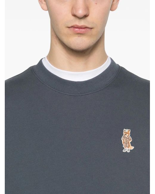 Maison Kitsuné Blue Maison Kitsuné Dressed Fox Cotton Sweatshirt for men
