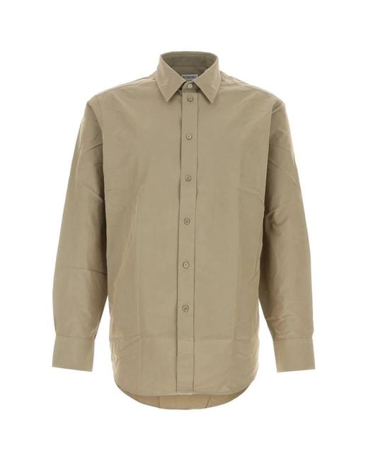 Burberry Natural Khaki Poplin Shirt for men