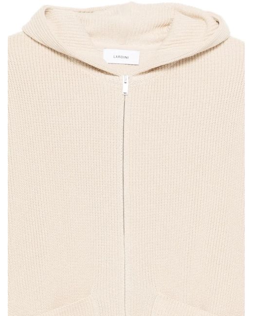 Lardini Natural Knitted Hoodie for men