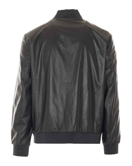 Gucci Black Leather Bomber for men