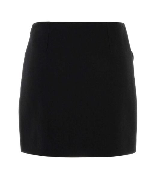 Versace Black Skirt Responsible Light Weight Double Wool Crepe
