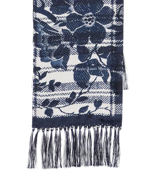 Pierre Louis Mascia Blue Printed Silk Scarf