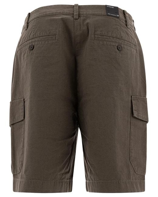 Vince Gray Cotton And Linen Cargo Shorts for men