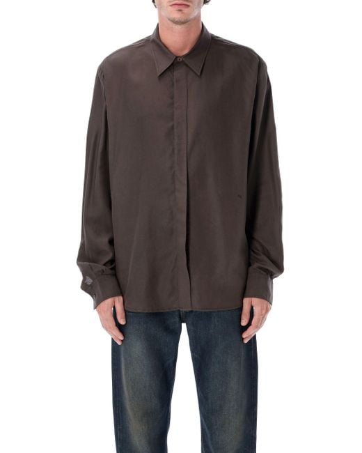 Our Legacy Gray Oversized Tencel Shirt for men