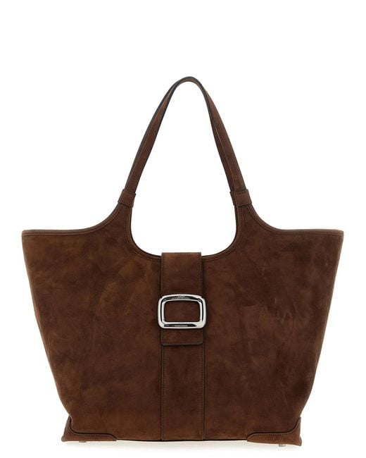 Roger Vivier Brown Medium 'Viv' Choc' Shopping Bag