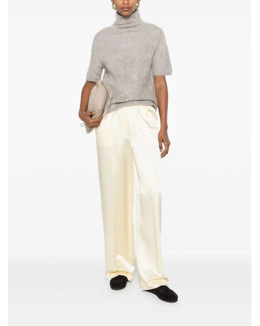 Soft Goat White Cashmere Turtle-Neck Sweater