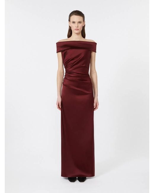 Max Mara Red "Opaco" Boat Neck Long Dress
