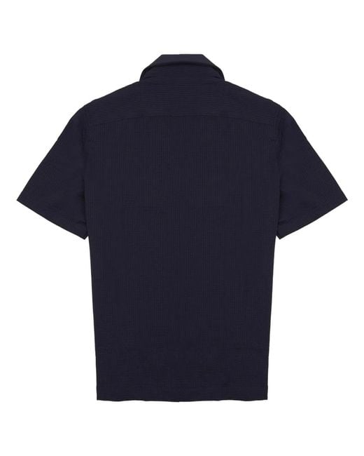 ARCHIVIUM BE UPDATED Blue Camicia Con Collo Bowling for men