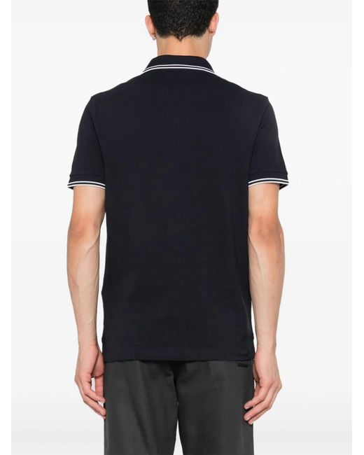 Stone Island Black Slim Fit Short Sleeve Polo Shirt With Compass Patch for men