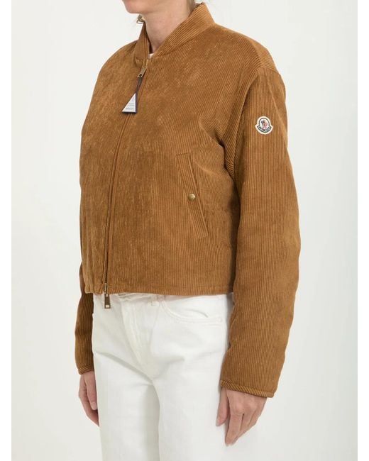 Moncler Pink Blageon Corduroy Puffer Jacket